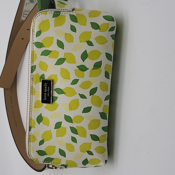 1744- Kate Spade Leather Lemon Print Fanny Pack Women's Belt Size S/M NWT - Picture 2 of 12